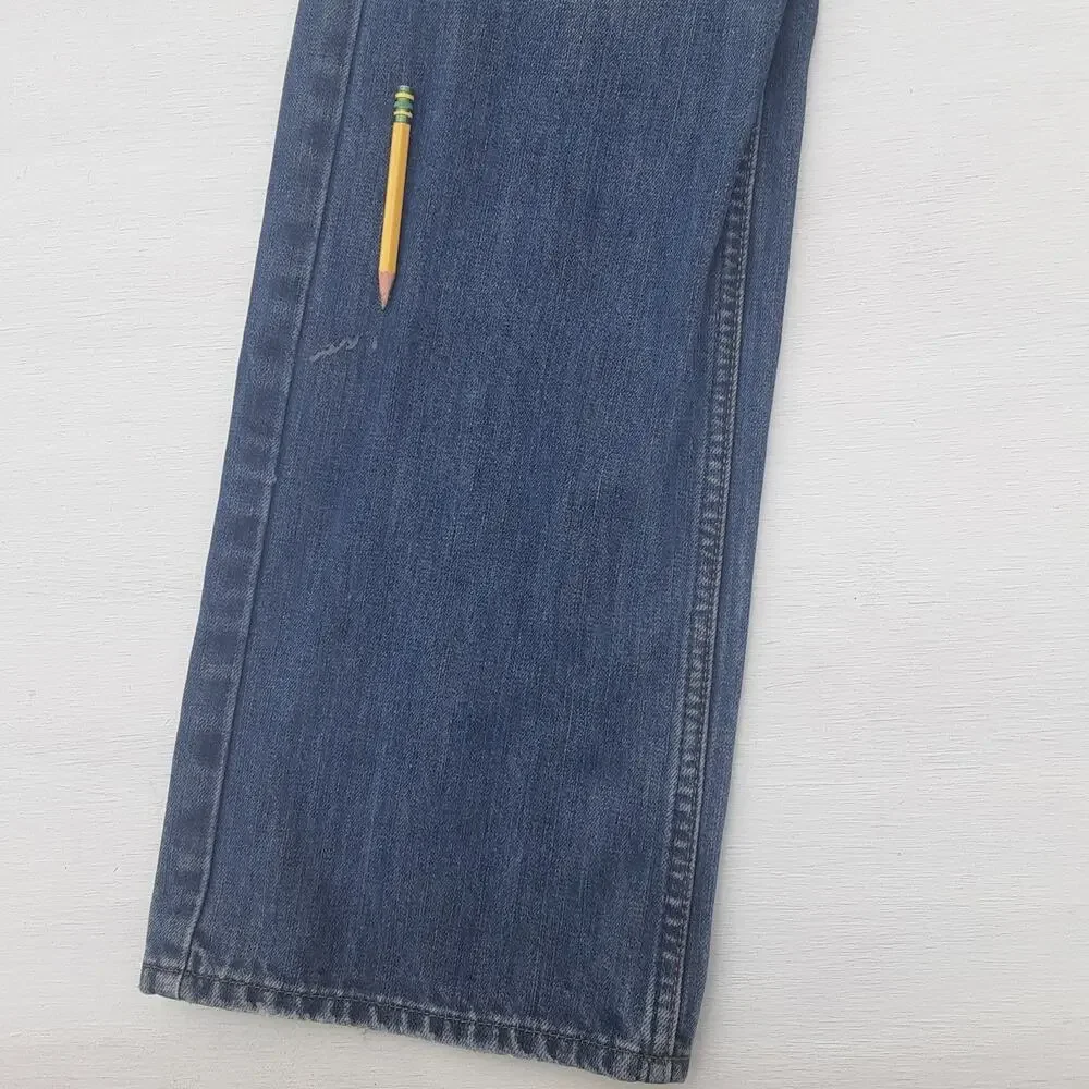 Bullhead Jeans Mens 32x34 Blue Denim Rincon Straight Whisker Distressed